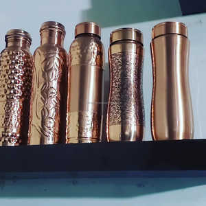 Metal Best Selling Supply Portable <b>1Ltr</b> Copper <b>Water</b> <b>Bottle</b> for Adults Custom Logo Portable Drinking Health Safety <b>water</b> <b>bottle</b> - Product Image 5