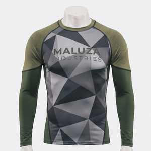 Rashguard de compression tricoté à logo personnalisé pour BJJ, haut de sport à manches longues très extensible pour MMA, grappling et entraînement de sports de combat - Product Image 1