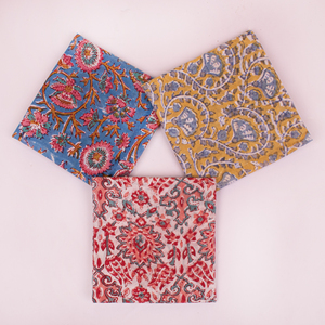Foulard multifonctionnel Craftjaipur en coton imprimé au bloc, carré, pour la tête, le cou, accessoires capillaires, bandana bohème - Product Image 1