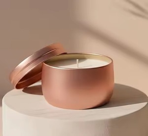 Contemporary Metal Candle Jar Stylish Candle Holder Container Home Table Decor Accent - Product Image 4