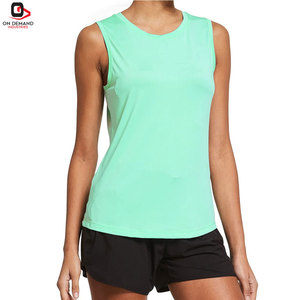 Fashion Forward Women's Knitted Tank <b>Top</b>-Front Logo 100% Cotton 180g O-Neck Quick Dry & Breathable for Travel Gym & Streetwear - Product Image 4