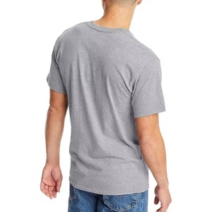 Premium <b>Silk</b>/Cotton Regular Fit Pocket T-<b>Shirt</b> for <b>Men</b> Custom Streetwear Crew Neck Tee Private Label 180g Knitted Solid - Product Image 6