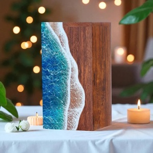 Urna Conmemorativa de Resina Oceánica y Madera de Palisandro Hecha a Mano - Product Image 5