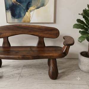 Banc d'extérieur Luxali C009 en noyer massif, fabriqué à la main, design moderne, écologique, durable, 3 places, prix usine. - Product Image 3