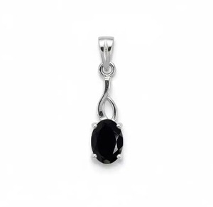 Pendentif ovale en onyx noir plaqué rhodium en argent sterling, fait main, tendance, vente en gros, cadeau minimaliste pour elle, bijoux délicats - Product Image 2