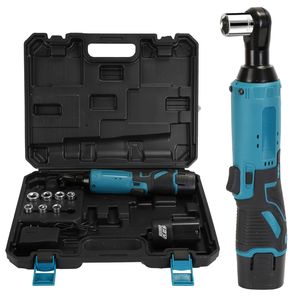 Set di chiavi a cricchetto elettriche a batteria da 3/8 con angolo retto, 7 bussole, 400 RPM, con 2 batterie da 1200 mAh e caricabatterie - Product Image 1