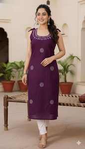 Kurti Bordado para Mujer, Ropa Étnica Tradicional con Ajuste Cómodo - Product Image 4