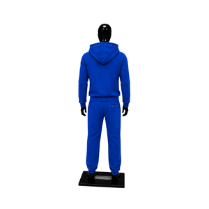 Ensemble de survêtement bleu clouté pour homme – Hoodie graphique à fermeture éclair intégrale et pantalon de jogging – Streetwear décontracté – Logo personnalisé – Vente en gros – Sportswear premium - Product Image 2
