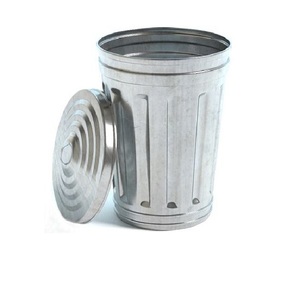 Nouveauté, poubelle en métal galvanisé faite à la main, écologique, portable, intérieur/extérieur, panier de rangement rond de haute qualité - Product Image 2