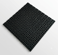 Tapis d'isolation anti-vibration en caoutchouc noir, tapis décoratifs en caoutchouc gaufré pour extérieur