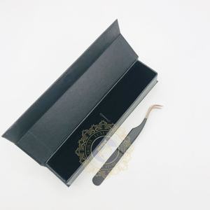 แหนบคีบขนตาแบบกำหนดเองแหนบเคลือบผงสีดำด้านสีโรสโกลด์สไตล์ใหม่ - Product Image 3