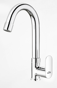 Grifo de cocina elegante con caño de cuello de cisne de latón, caño alto, resistente a la corrosión, accesorio de plomería para uso moderno - Product Image 2
