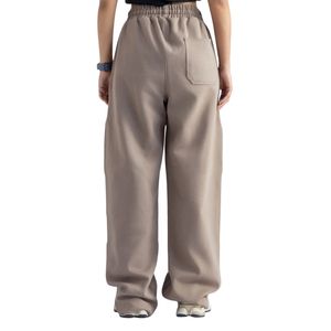 Pantalones de mujer de corte holgado y pierna ancha, de cintura alta con cintura elástica y cordón, pantalones deportivos informales, joggers de algodón suave - Product Image 2