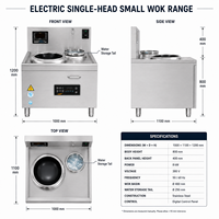 Cuisinière à wok électrique professionnelle à tête unique en acier inoxydable avec contrôle numérique pour cuisine de restaurant