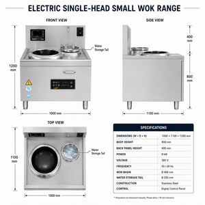 Cuisinière à wok électrique professionnelle à tête unique en acier inoxydable avec contrôle numérique pour cuisine de restaurant - Product Image 3