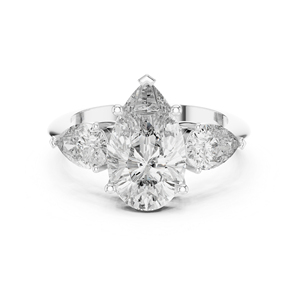 Anillo de Boda de Oro Amarillo de 14K con Diamante Cultivado en Laboratorio en Forma de Pera para Mujer |   Diamante Cultivado Nuevo - Product Image 5