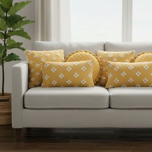 SOGA 6-Piece Quilted and Patterned Luxury Pillowcase Set Yellow Diamond Elegance Decorative & <b>Throw</b> <b>Pillows</b> - Product Image 3