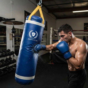 Sac de frappe professionnel lourd avec revêtement en cuir et remplissage de sable pour l'entraînement de boxe, respectueux de l'environnement - Product Image 2