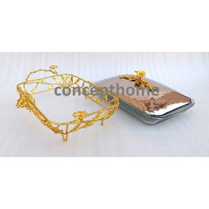 ถาดเสิร์ฟแก้วทรงสี่เหลี่ยมผืนผ้า ตกแต่งด้วยลายดอกไม้ จำหน่ายในราคาขายส่ง รับทำโลโก้ สไตล์ตะวันตก - Product Image 6