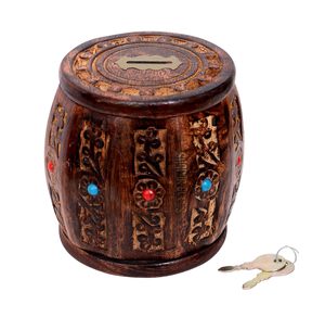 Wooden <b>Money</b> Bank/Piggy Bank/Coin <b>Box</b> (MOTI Dholak) - Product Image 1