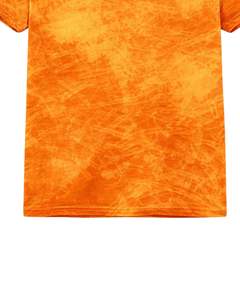 T-shirt personnalisé en coton délavé orange pour homme, col rond, manches courtes, style streetwear décontracté, vintage, OEM, vente en gros - Product Image 6