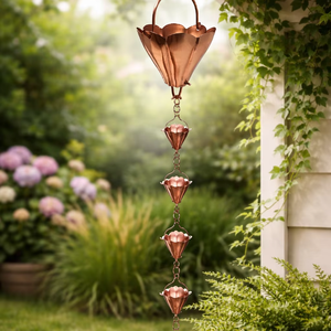 Chaîne de pluie décorative sans marteau, en production, thermolaquée, durable, multi-usages, extérieur et intérieur, avec drainage - Product Image 1