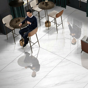 Carrelage en pierre frittée brillante blanche Carrara Supremo 1600x3200x12mm Porcelaine bleue pour murs et sols 160x320cm Marbre italien - Product Image 2