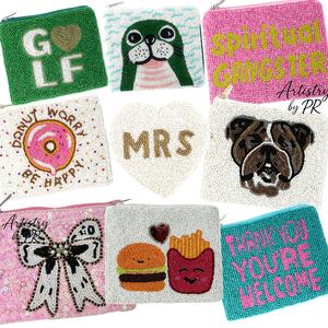 Porte-monnaie brodé de perles de rocaille, mini pochette perlée faite à la main avec fermeture éclair, texte personnalisé, motif alimentaire, cadeau promotionnel tendance, avec chaîne de transport - Product Image 6