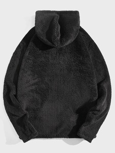 Sudadera con capucha para hombre, extragrande, de algodón grueso, con hombros caídos, bordado desgastado, estampado, estilo urbano. - Product Image 5