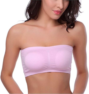Bralette Bandeau sin Costuras para Mujer, Top Tubo Elástico Acolchado con Efecto Push-up, Transpirable, para Verano, con Logotipo en la Copa - Product Image 6