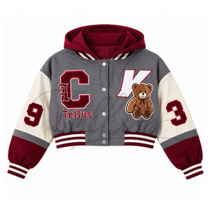 Chaqueta Varsity de Lana Corta Personalizada de Alta Calidad para Mujer, Transpirable, para Tallas Grandes, Uso en el Gimnasio y en Invierno - Product Image 6