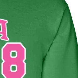 Camiseta Verde de Manga Larga con Estampado Gráfico 1908, Cuello Redondo, Informal, para Mujer, Moda Urbana, Ropa para Uso Diario, Alpha - Product Image 2