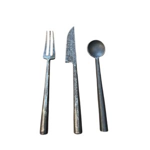 Juego de Cubiertos de Lujo en Oro Rosa, Cubertería de Acero Inoxidable con Mango de Plástico Blanco, Cuchillo, Tenedor y Cuchara Modernos para Cocina y Mesa - Product Image 2