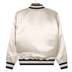 Wholesale Custom Men's Satin Windbreaker <b>Jacket</b> Plus Size <b>Waterproof</b> Knitted With Breathable Button Closure For <b>Winter</b> - Product Image 3
