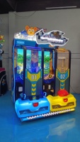 Mesin Arcade Balap Mobil Kembar Kucing dan Tikus, Koin, 2 Pemain, Simulator Mengemudi Kartun, Video Game