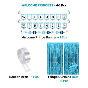 Kit de Décoration Bienvenue Princesse Bébé Garçon Thème Bleu avec 46 Pièces, Ensemble de Ballons et Guirlande en Aluminium pour Baby Shower et Fête de Bienvenue Nouveau-né - Product Image 3