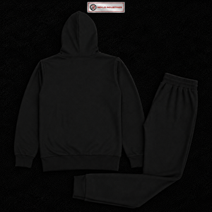 Ensemble survêtement décontracté en coton noir pour homme : sweat à capuche et pantalon de jogging à manches longues avec cordon de serrage – Idéal pour l'automne - Product Image 6