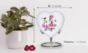 Sophisticated <b>Aluminum</b> Heart Shape Funeral Keepsake Urn Memorial Ash <b>Container</b> Crafted With Elegant Fine Texture - Product Image 5