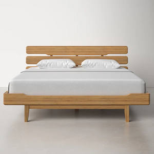 Cadre de lit au design minimaliste moderne, meubles de chambre à coucher, teck de haute qualité, taille personnalisée, lit confortable et moelleux - Product Image 2