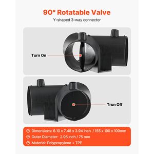 Diesel <b>Heater</b> <b>Pipe</b> Duct Vent Kit 3-Inch Warm Air Outlet with Y Shaped Connector and Air Duct Clamps HVAC Systems Parts - Product Image 6