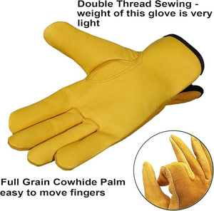 Custom New Design Cowhide Leather Industrial Construction Safety <b>Driving</b> <b>Gloves</b> OEM Durable Waterproof Driver Working <b>Gloves</b> - Product Image 2