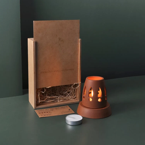 ARDHA-GIFT PACK Lámpara de terracota artesanal para velas de té (estilo minimalista y contemporáneo) para tu mesa de estudio, mesa de comedor, mesa auxiliar - Product Image 3