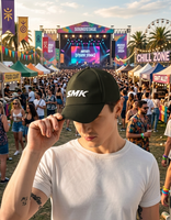 Casquette SMK à 5 panneaux avec cordon côtelé ajustable Casquette de baseball pour homme Style sportif Logo personnalisé élégant