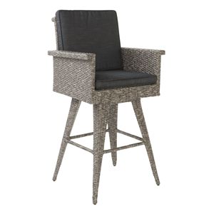 Tabouret de bar d'extérieur en osier de 30 pouces avec coussins résistants à l'eau, chaise individuelle - Product Image 6