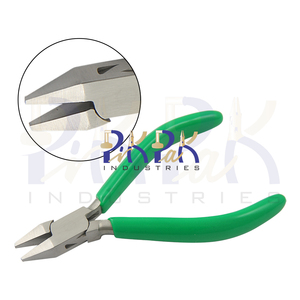 Pince conique à nez plat de 120mm mâchoires dentelées poignées en PVC à ressort pour la fabrication de bijoux fil tenant sertissage pêche pince à pointe mince - Product Image 1