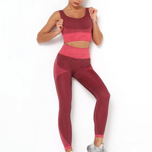 Top Trendy Women's Gym Yoga Solid <b>Knee</b> Length 2-Piece Set Custom Logo Adjusted <b>Strap</b> Front/Back Quick-Dry Breathable Wholesale - Product Image 1