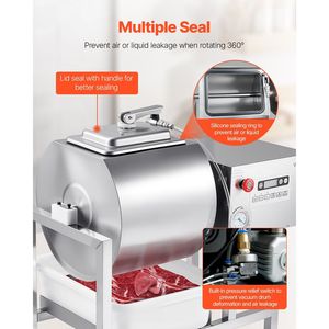 Marinatore Sottovuoto Commerciale da 40L in Acciaio Inox per la Lavorazione della Carne con Rotazione Bidirezionale a 3 Velocità - Product Image 5