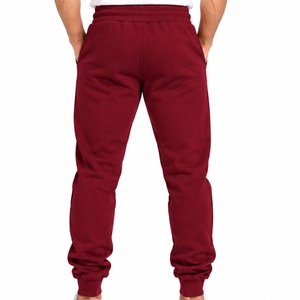 Pantalon décontracté pour homme style jogger coupe décontractée avec cordon de serrage, imprimé lettres sur la jambe droite, en coton, pour l'automne - Product Image 2