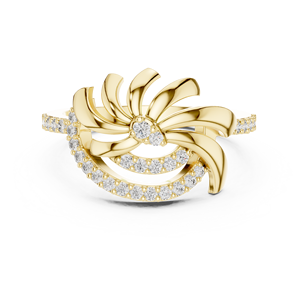 Bague de Fiançailles et de Mariage en Or Rose 18 carats Plaqué Rhodium avec Diamant de Laboratoire Dynamique de Type Floral, Idéale pour les Fêtes, Événements Glamour, Cadeaux et Usage Quotidien - Product Image 6