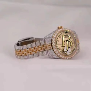 Reloj de Pulsera de Lujo de Acero Inoxidable Plateado, Analógico de Cuarzo, Cristal, Bisel Ornamentado, Números Romanos Brillantes, Fecha, Cierre Plegable 10 - Product Image 2